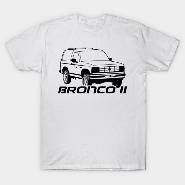 1989-1990 Ford Bronco II Black, with tires T-Shirt by The OBS Apparel